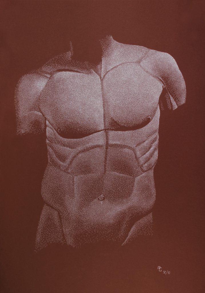 Torso - Tusche auf Fotokarton, 70x100 cm, 1800 €